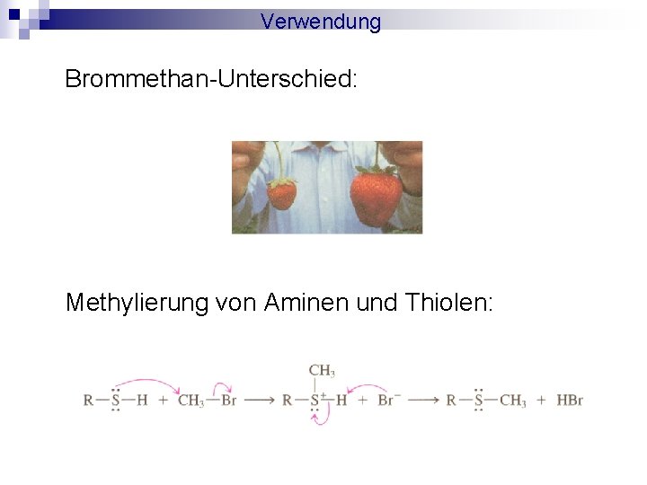 Verwendung Brommethan-Unterschied: Methylierung von Aminen und Thiolen: 