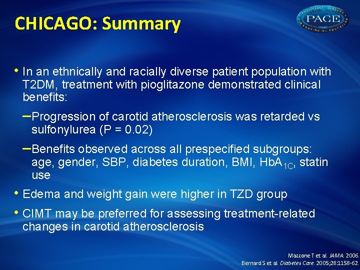 CHICAGO: Summary • In an ethnically and racially diverse patient population with T 2