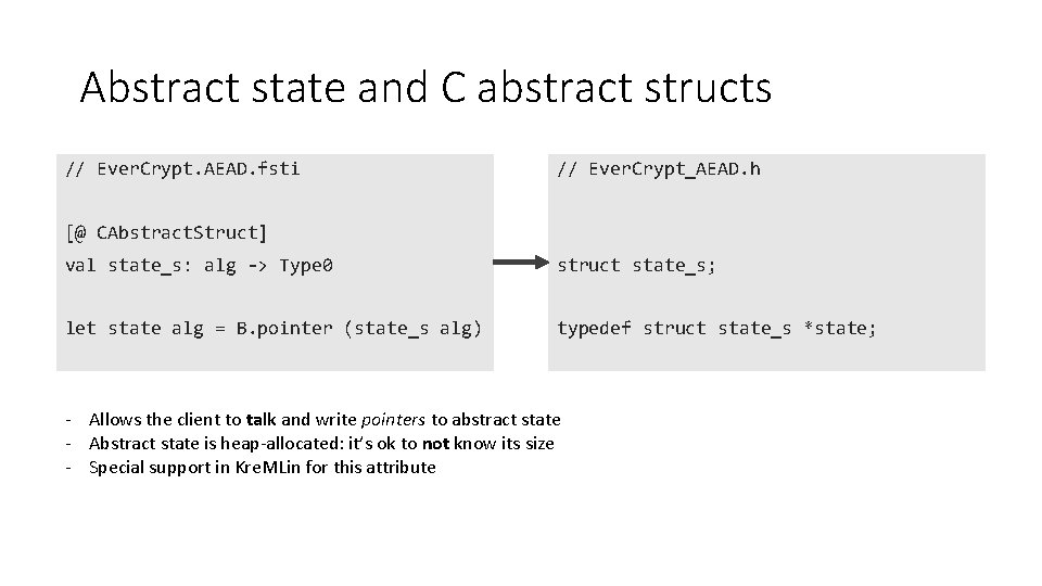 Abstract state and C abstract structs // Ever. Crypt. AEAD. fsti // Ever. Crypt_AEAD.