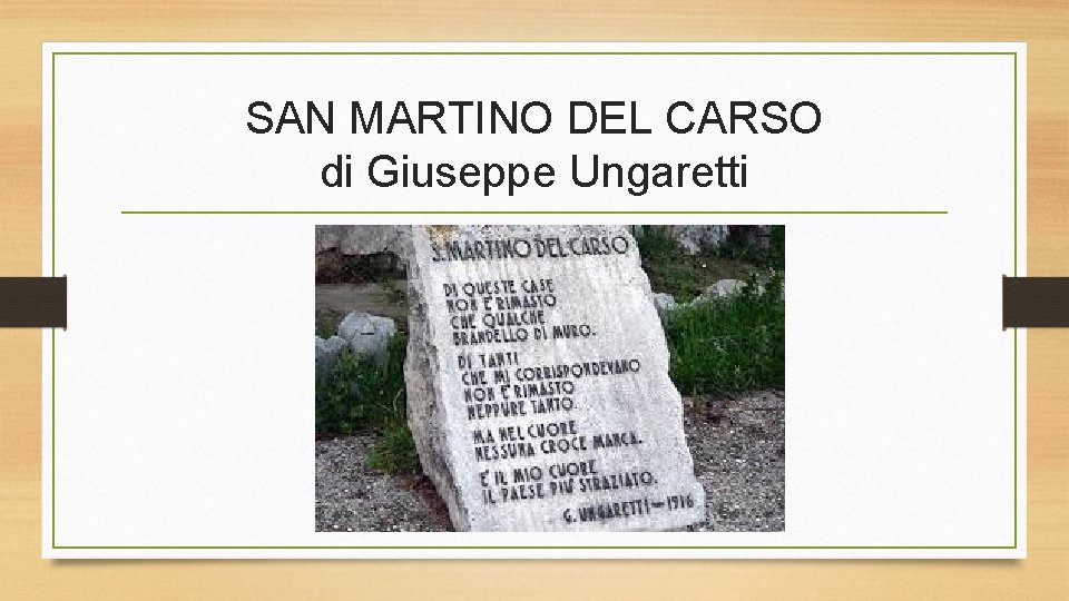 SAN MARTINO DEL CARSO di Giuseppe Ungaretti 