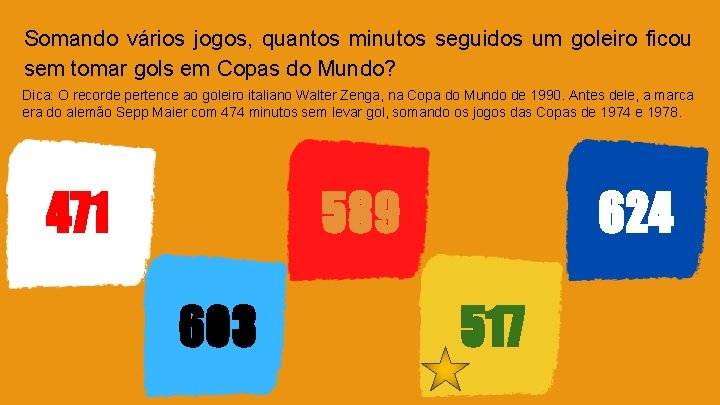 Somando vários jogos, quantos minutos seguidos um goleiro ficou sem tomar gols em Copas