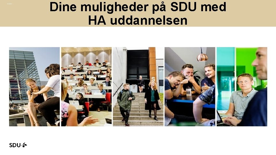 KOMMUNIKATION OG UDDANNELSE 1 0 Dine muligheder på SDU med HA uddannelsen 