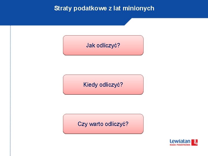 Straty podatkowe z lat minionych Jak odliczyć? Kiedy odliczyć? Czy warto odliczyć? 