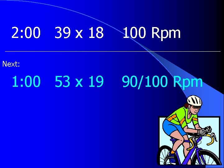 2: 00 39 x 18 100 Rpm Next: 1: 00 53 x 19 90/100