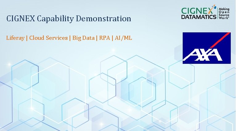 CIGNEX Capability Demonstration Liferay | Cloud Services | Big Data | RPA | AI/ML