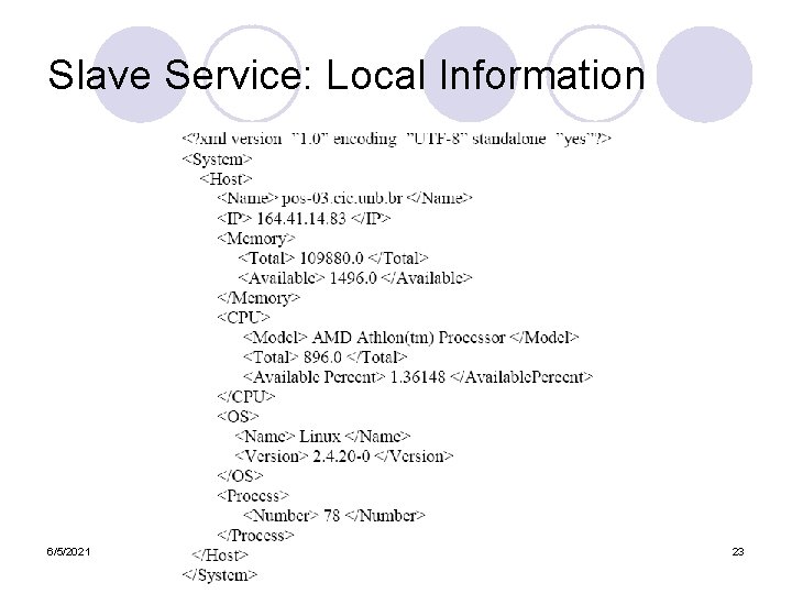 Slave Service: Local Information 6/5/2021 23 Slave Service: Local Information 6/5/2021 23