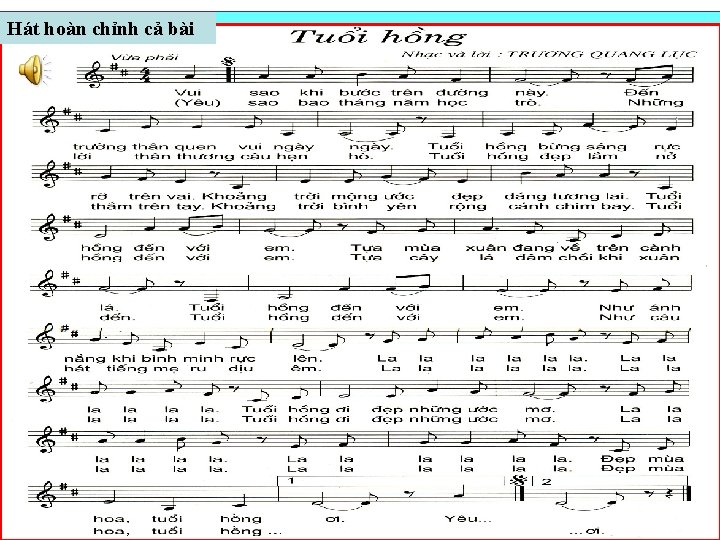 Hát hoàn chỉnh cả bài Hát hoàn chỉnh cả bài