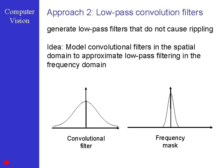 Computer Vision Approach 2: Low-pass convolution filters generate low-pass filters that do not cause
