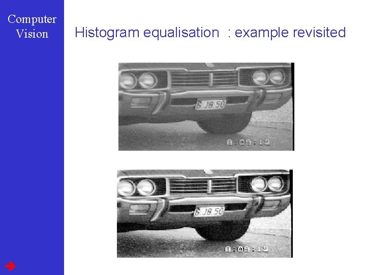 Computer Vision Histogram equalisation : example revisited 