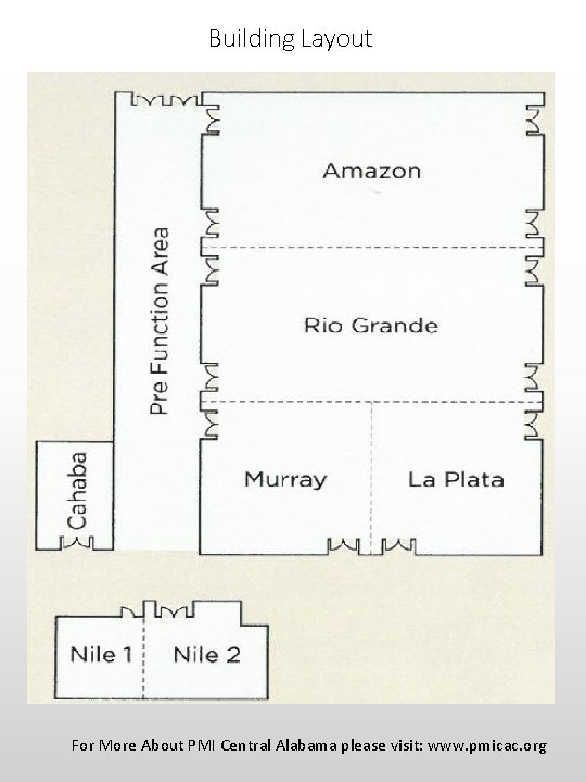 Building Layout For More About PMI Central Alabama please visit: www. pmicac. org 