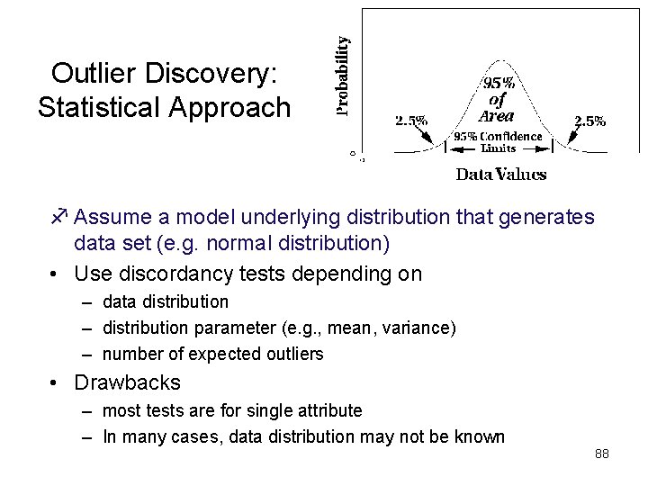 Outlier Discovery: Statistical Approach f Assume a model underlying distribution that generates data set