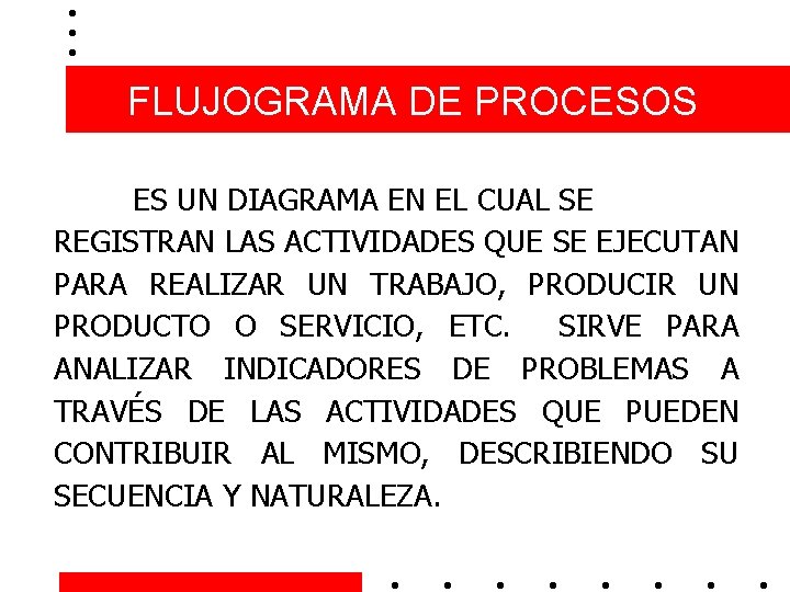 FLUJOGRAMA DE PROCESOS ES UN DIAGRAMA EN EL CUAL SE REGISTRAN LAS ACTIVIDADES QUE