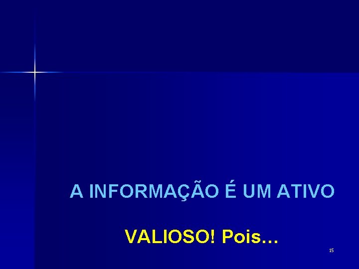 A INFORMAÇÃO É UM ATIVO VALIOSO! Pois… 15 