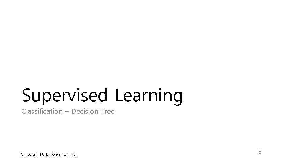 Supervised Learning Classification – Decision Tree Network Data Science Lab 5 