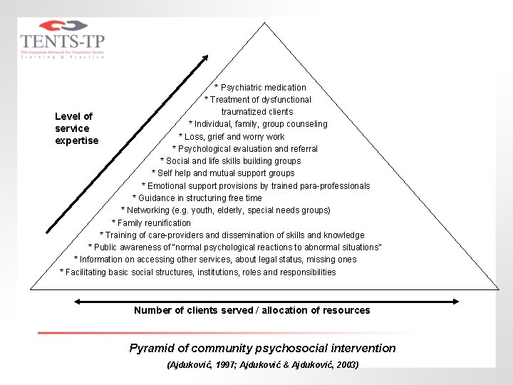 * Psychiatric medication * Treatment of dysfunctional traumatized clients Level of * Individual, family,