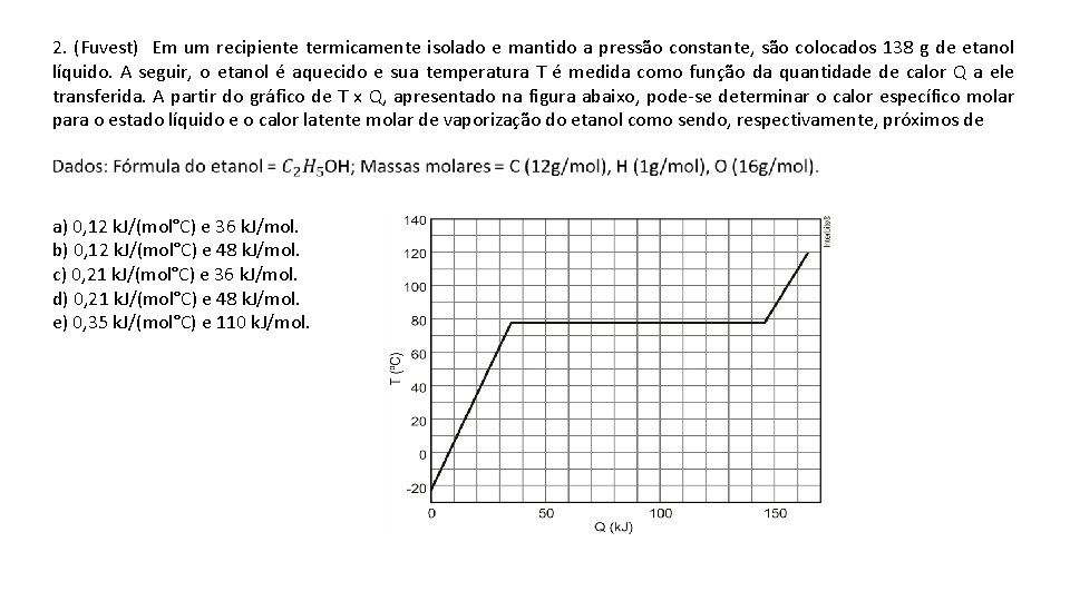 Reviso de calorimetria e mudana de estado Calor
