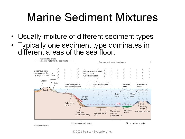 Marine Sediment Mixtures • Usually mixture of different sediment types • Typically one sediment