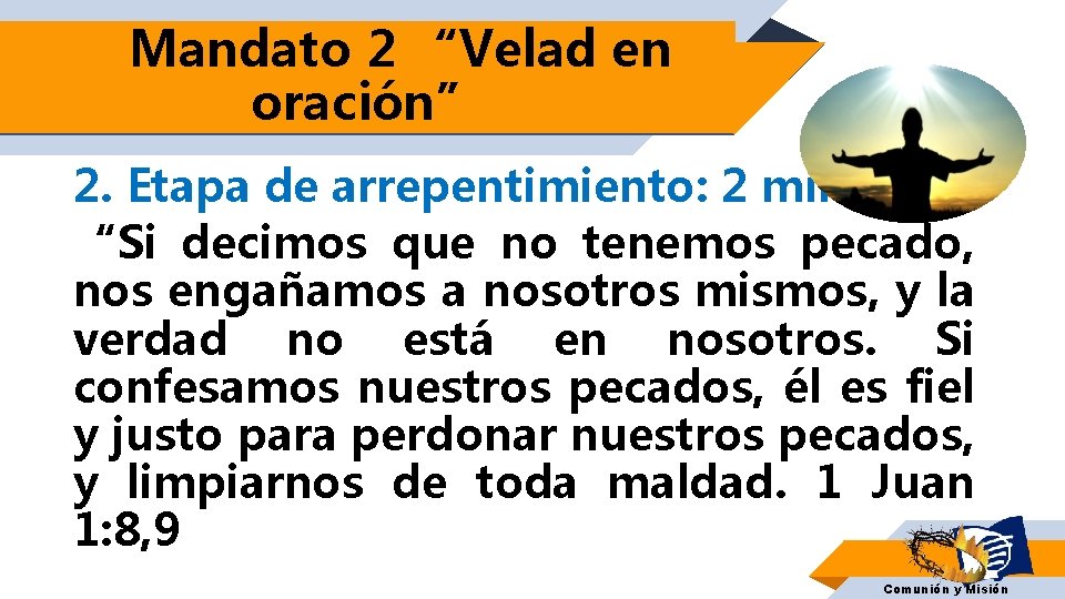 Mandato 2 “Velad en oración” 2. Etapa de arrepentimiento: 2 minutos “Si decimos que Mandato 2 “Velad en oración” 2. Etapa de arrepentimiento: 2 minutos “Si decimos que