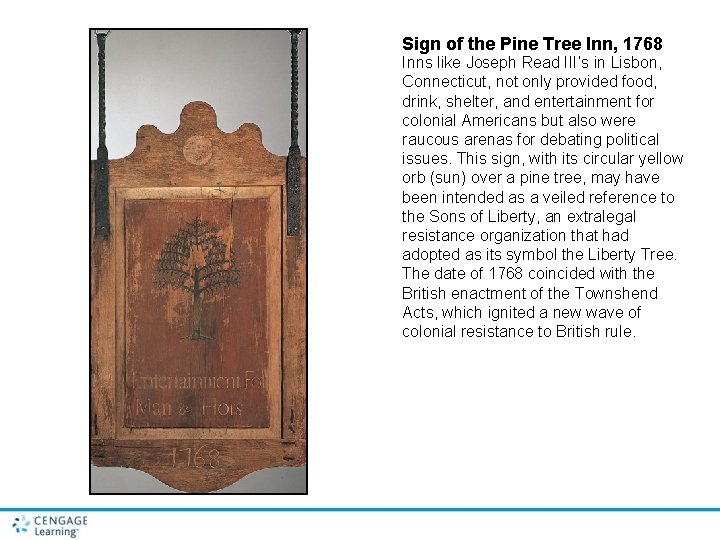 Sign of the Pine Tree Inn, 1768 Inns like Joseph Read III’s in Lisbon,