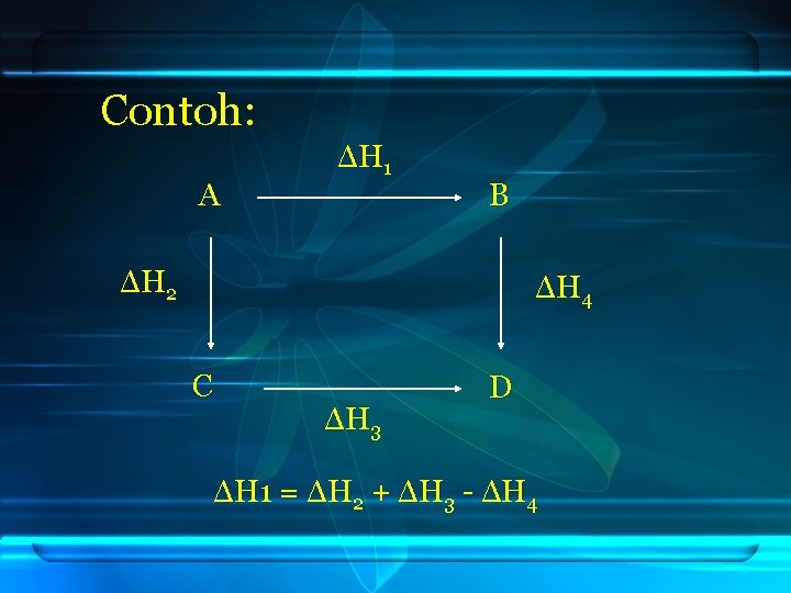 Contoh: A ΔH 1 B ΔH 2 ΔH 4 C ΔH 3 D ΔH