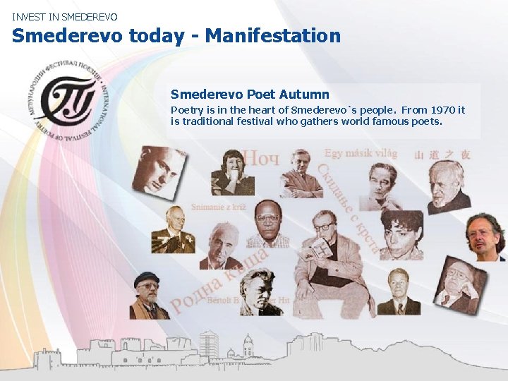 INVEST IN SMEDEREVO Smederevo today - Manifestation Smederevo Poet Autumn Poetry is in the