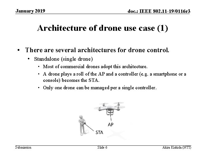 January 2019 doc. : IEEE 802. 11 -19/0116 r 3 Architecture of drone use