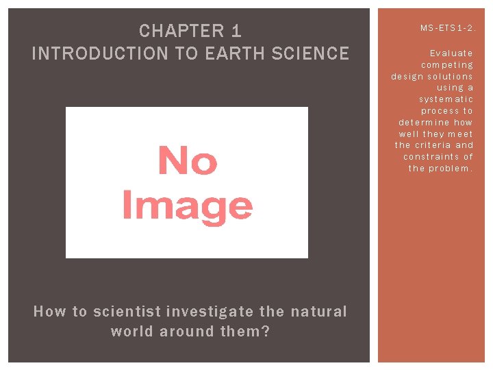 CHAPTER 1 INTRODUCTION TO EARTH SCIENCE How to