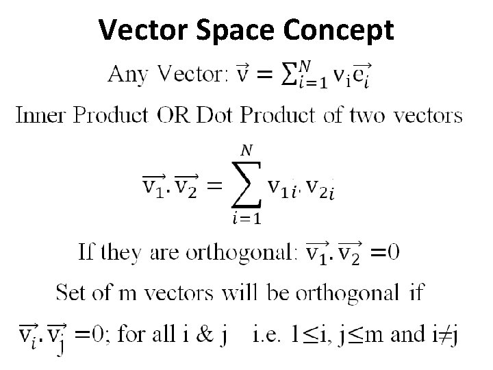 Vector Space Concept 