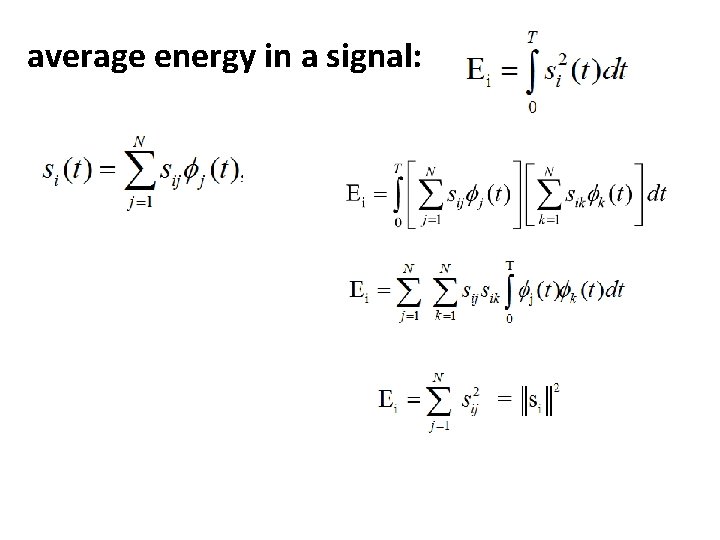 average energy in a signal: 