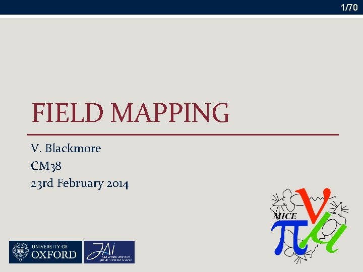 1/70 FIELD MAPPING V. Blackmore CM 38 23 rd February 2014 