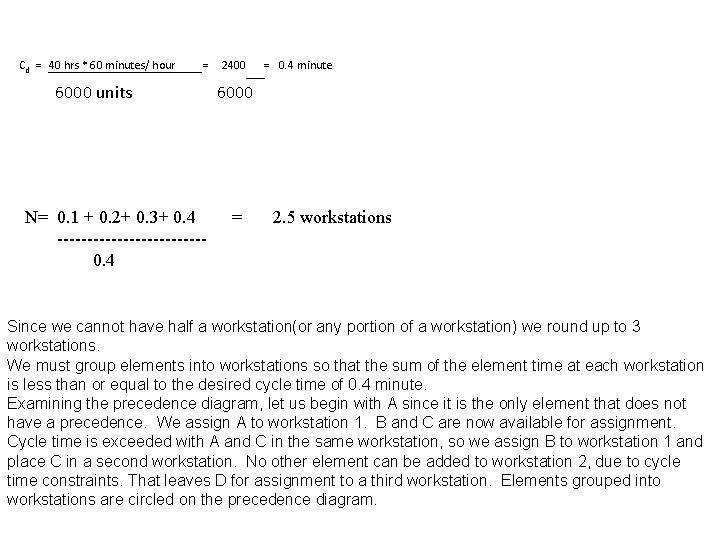 Cd = 40 hrs * 60 minutes/ hour = 6000 units N= 0. 1