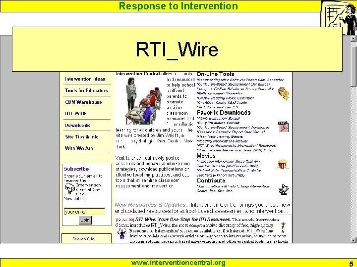 Response to Intervention RTI_Wire www. interventioncentral. org 5 