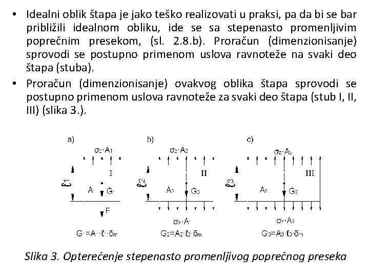  • Idealni oblik štapa je jako teško realizovati u praksi, pa da bi