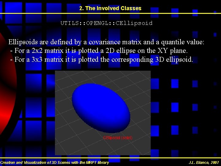 2. The Involved Classes UTILS: : OPENGL: : CEllipsoids are defined by a covariance 2. The Involved Classes UTILS: : OPENGL: : CEllipsoids are defined by a covariance