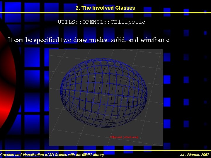 2. The Involved Classes UTILS: : OPENGL: : CEllipsoid It can be specified two 2. The Involved Classes UTILS: : OPENGL: : CEllipsoid It can be specified two