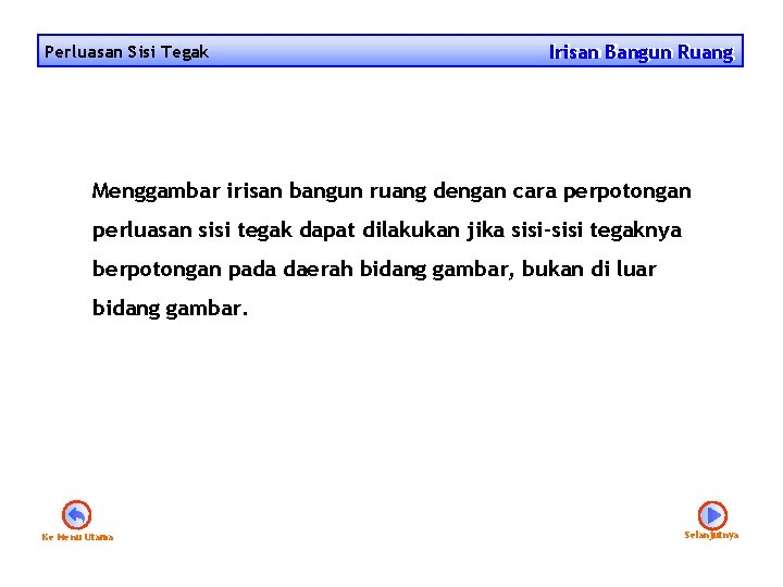 Perluasan Sisi Tegak Irisan Bangun Ruang Irisan Menggambar irisan bangun ruang dengan cara perpotongan