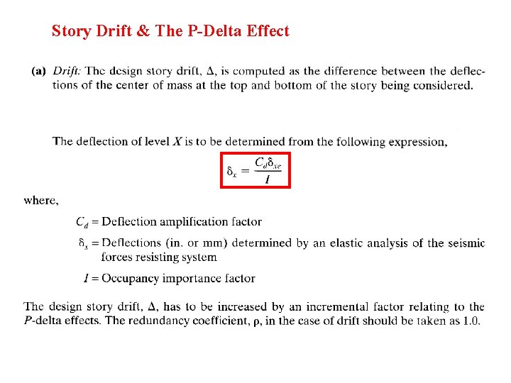 Story Drift & The P-Delta Effect 