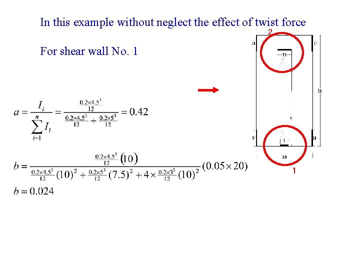 In this example without neglect the effect of twist force 2 For shear wall