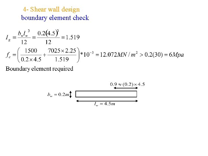 4 - Shear wall design boundary element check 