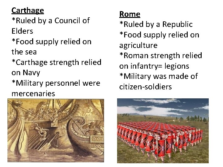 Carthage *Ruled by a Council of Elders *Food supply relied on the sea *Carthage
