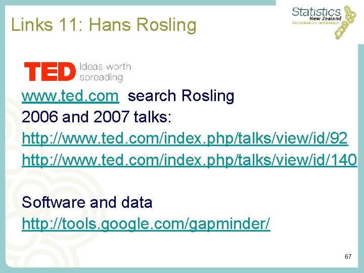 Links 11: Hans Rosling www. ted. com search Rosling 2006 and 2007 talks: http: Links 11: Hans Rosling www. ted. com search Rosling 2006 and 2007 talks: http: