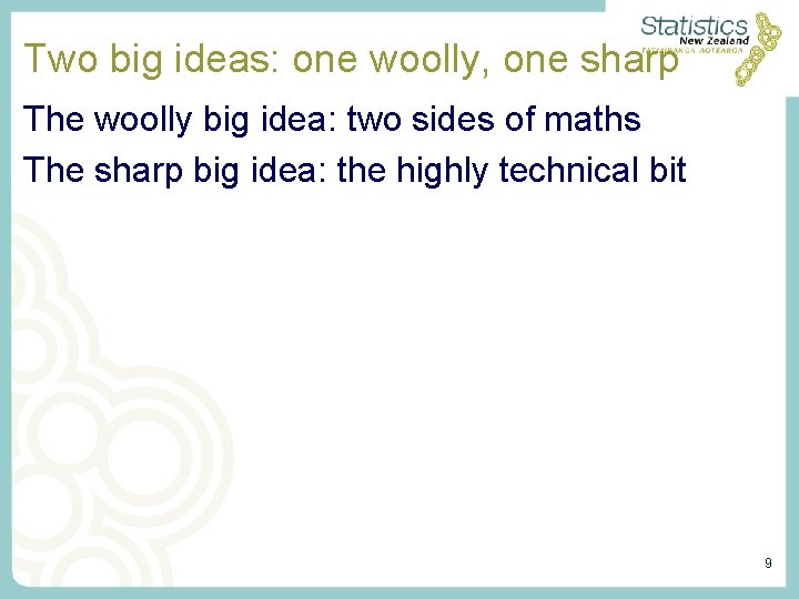 Two big ideas: one woolly, one sharp The woolly big idea: two sides of Two big ideas: one woolly, one sharp The woolly big idea: two sides of