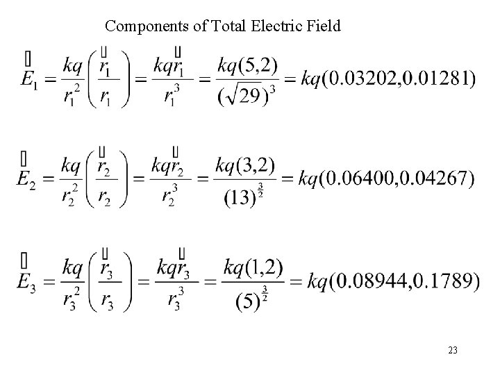 Components of Total Electric Field 23 