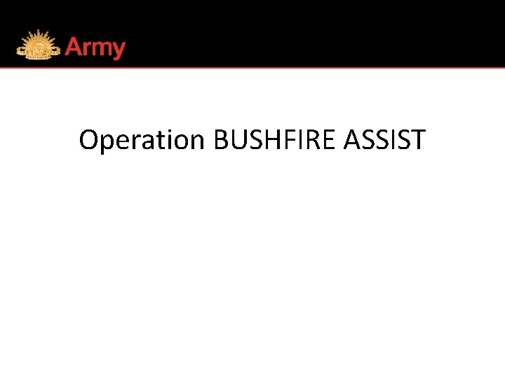 Operation BUSHFIRE ASSIST 