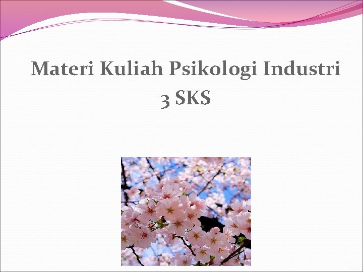 Materi Kuliah Psikologi Industri 3 SKS 