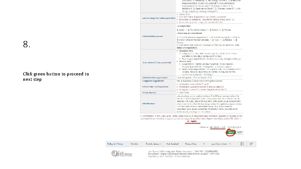 8. Click green button to proceed to next step 