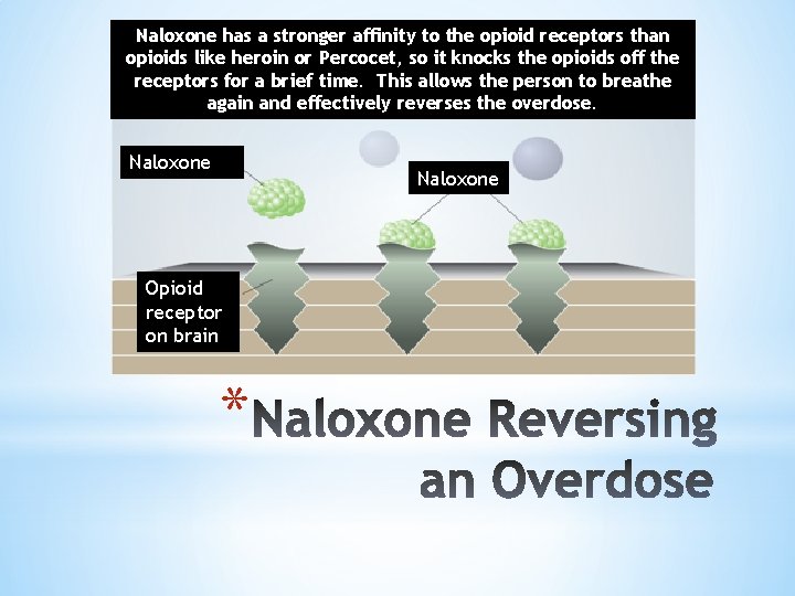 Naloxone has a stronger affinity to the opioid receptors than opioids like heroin or