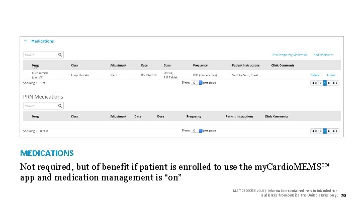 MEDICATIONS Not required, but of benefit if patient is enrolled to use the my.