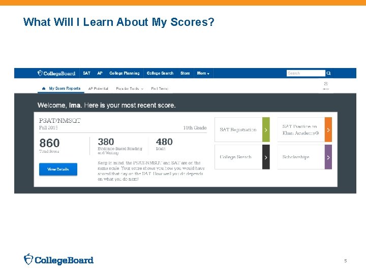 What Will I Learn About My Scores? 5 