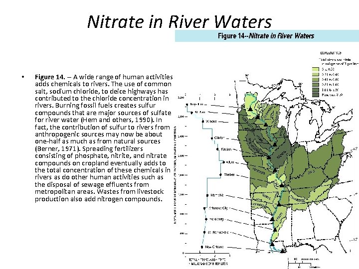 Nitrate in River Waters • Figure 14. -- A wide range of human activities
